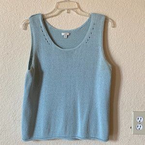 J. Jill Light Blue Sweater Tank Top, Size Medium